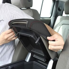 غطاء وحدة التحكم في Aomsazto لعام 2020 2021 2022 2023 2024 Land Rover Defender Recrest Armotive Insportories Leather Middle Leather with Red Stiches in Kuwait