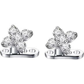 Kokoma 14G CZ Flower Dermal Anchor Tops and Base Grade 23 Titanium Crystal Bee Internally Threaded Dermal Piercing Microdermals Studs Surface Skin Piercing Body Jewelry in Kuwait