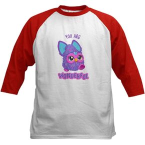 CafePress Furby You are Wonderful Kids Baseball T Shirt Kids Cotton Baseball Jersey, 3/4 Raglan Sleeve Shirt in Saudi Arabia