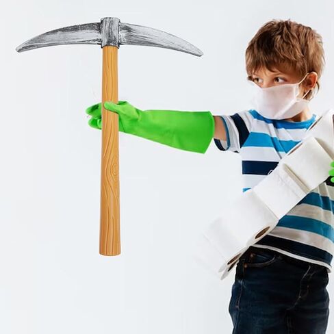 6 Pcs Dwarf Cosplay Pickaxe Toy Set - Simulation Small Pickaxe Props for Party Stage Performance, Khaki Color, Ideal for Costume Accessories in Saudi Arabia