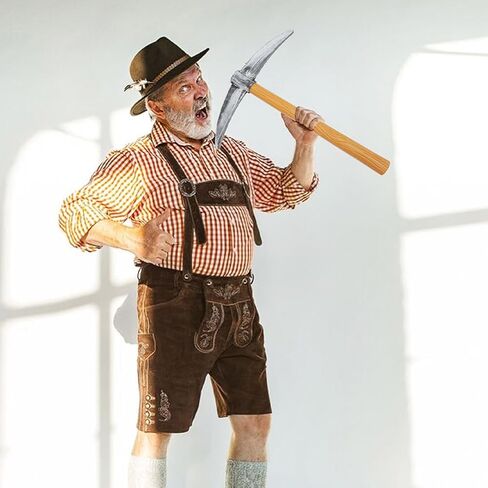 6 Pcs Dwarf Cosplay Pickaxe Toy Set - Simulation Small Pickaxe Props for Party Stage Performance, Khaki Color, Ideal for Costume Accessories in Saudi Arabia