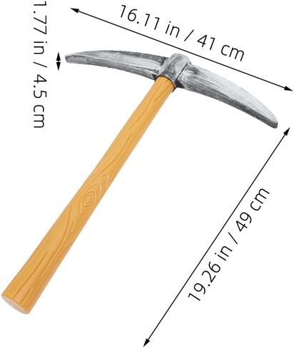6 Pcs Dwarf Cosplay Pickaxe Toy Set - Simulation Small Pickaxe Props for Party Stage Performance, Khaki Color, Ideal for Costume Accessories in Saudi Arabia