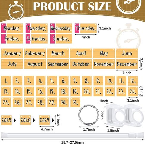 Calendar Bulletin Board Set Classroom Flip Calendar with Holder for Teacher Classroom Calendar Set Include Calendar Holder and 53 Date Cards for School Classroom Decor Supplies(Dot) in Kuwait
