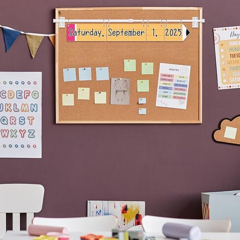 Calendar Bulletin Board Set Classroom Flip Calendar with Holder for Teacher Classroom Calendar Set Include Calendar Holder and 53 Date Cards for School Classroom Decor Supplies(Dot) in Kuwait