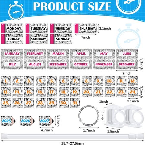 Calendar Bulletin Board Set Classroom Flip Calendar with Holder for Teacher Classroom Calendar Set Include Calendar Holder and 53 Date Cards for School Classroom Decor Supplies(Dot) in Kuwait