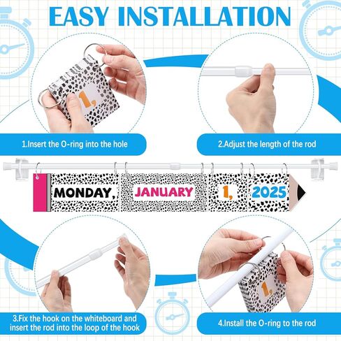 Calendar Bulletin Board Set Classroom Flip Calendar with Holder for Teacher Classroom Calendar Set Include Calendar Holder and 53 Date Cards for School Classroom Decor Supplies(Dot) in Kuwait