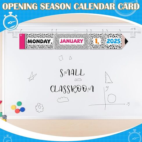 Calendar Bulletin Board Set Classroom Flip Calendar with Holder for Teacher Classroom Calendar Set Include Calendar Holder and 53 Date Cards for School Classroom Decor Supplies(Dot) in Kuwait