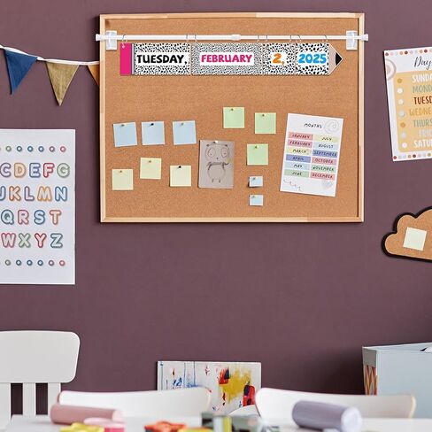 Calendar Bulletin Board Set Classroom Flip Calendar with Holder for Teacher Classroom Calendar Set Include Calendar Holder and 53 Date Cards for School Classroom Decor Supplies(Dot) in Kuwait