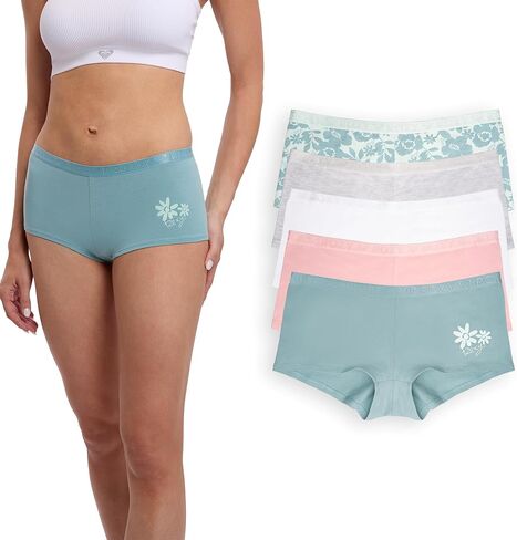 Roxy Women's Cotton Boyshort Woyer ، 5 حزم in Saudi Arabia
