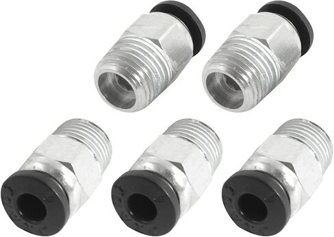 5 Pack 1/8BSP Male Push in Quick Fitting - Straight Union Adapter, Push to Connect Fittings, Apply to Air Pneumatic System (8mm, Silver) in Saudi Arabia