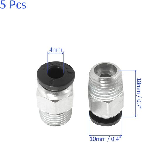 5 Pack 1/8BSP Male Push in Quick Fitting - Straight Union Adapter, Push to Connect Fittings, Apply to Air Pneumatic System (8mm, Silver) in Saudi Arabia