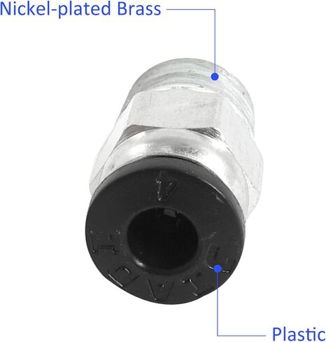 5 Pack 1/8BSP Male Push in Quick Fitting - Straight Union Adapter, Push to Connect Fittings, Apply to Air Pneumatic System (8mm, Silver) in Saudi Arabia