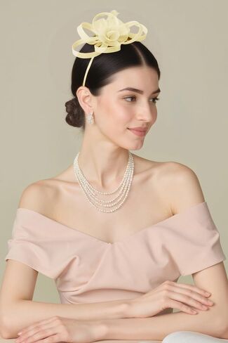 قبعات Babeyond Fascinators للنساء - قبعات حفلة شاي كنتاكي أنيقة تول ريشة الزفاف الزفاف الزفاف in Saudi Arabia