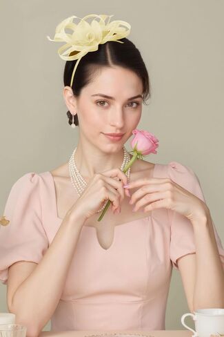 قبعات Babeyond Fascinators للنساء - قبعات حفلة شاي كنتاكي أنيقة تول ريشة الزفاف الزفاف الزفاف in Saudi Arabia