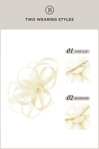 قبعات Babeyond Fascinators للنساء - قبعات حفلة شاي كنتاكي أنيقة تول ريشة الزفاف الزفاف الزفاف in Saudi Arabia