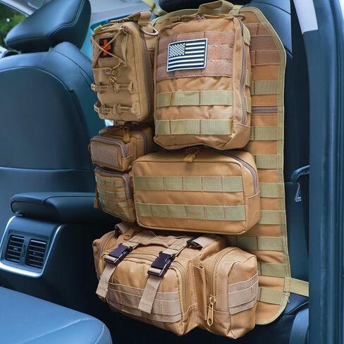 Universal Tactical Car Seat Back Back Back Bag Tactical Molle Organizers Plans Plans Plans Most Sector مع 5 أكياس قابلة للفصل لشاحنة سيارة فورد جيب (Model A-Black) in Kuwait