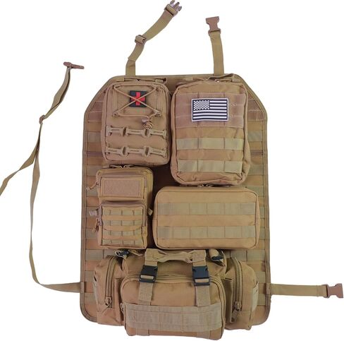 Universal Tactical Car Seat Back Back Back Bag Tactical Molle Organizers Plans Plans Plans Most Sector مع 5 أكياس قابلة للفصل لشاحنة سيارة فورد جيب (Model A-Black) in Kuwait