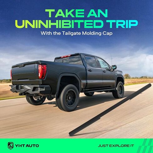 YHTAUTO Tailgate Molding Cap Fit for Nissan Frontier 2005-2012, for Models with Fleetside/Styleside| Texture Black Rear Upper Tailgate Top Cap Protector Molding Trim Cover in Saudi Arabia