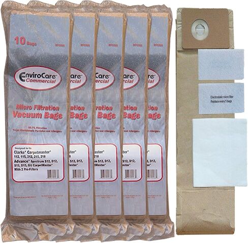 أكياس مكنسة كهربائية بديلة من EnviroCare لـ Advance Spectrum، Clarke CarpetMaster، Nilfisk Uprights 10 عبوات مع مرشحين in Kuwait