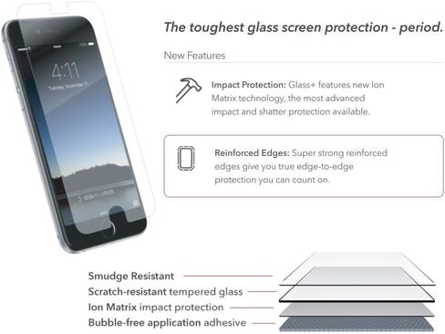 ZAGG InvisibleShield Glass+ واقي الشاشة - زجاج مقوى عالي الدقة مصنوع لهاتف Apple Iphone 11 Pro - حماية من الصدمات والخدوش in Kuwait