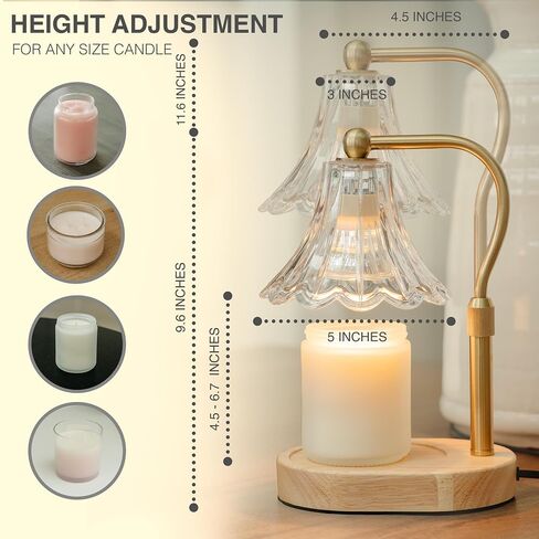 Candle Warmer Lamp with Timer Dimmer, Adjustable Height, Vintage Candle Melter, Modern Home Decor Gift, Birthday Gifts for Women Mom,House Warming Gifts Home Decor, Scented Wax Jar Candles in Saudi Arabia
