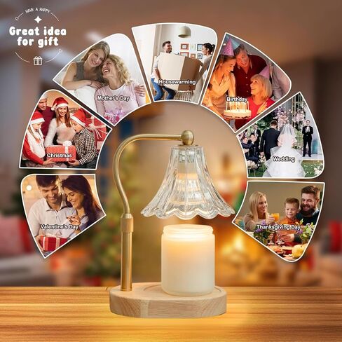 Candle Warmer Lamp with Timer Dimmer, Adjustable Height, Vintage Candle Melter, Modern Home Decor Gift, Birthday Gifts for Women Mom,House Warming Gifts Home Decor, Scented Wax Jar Candles in Saudi Arabia