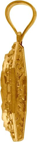 JewelryWeb 10k Yellow Gold Mens Nugget Lady Of Liberty Charm Pendant 29.9x21.10mm Wide Necklace for Men in Saudi Arabia