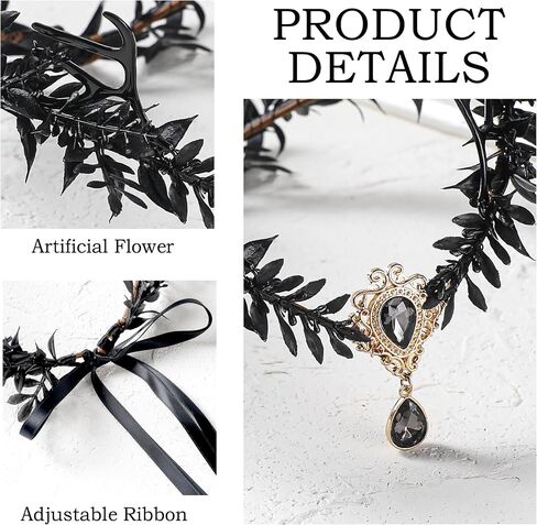 MOSTORY Flower Fairy Crown for Women - Woodland Antler Elf Crown for Renaissance Renfaire Accessories Cosplay Photo Shoot in Saudi Arabia