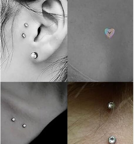 Kokoma 14G CZ Flower Dermal Anchor Tops and Base Grade 23 Titanium Crystal Bee Internally Threaded Dermal Piercing Microdermals Studs Surface Skin Piercing Body Jewelry in Saudi Arabia
