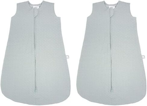 Boppy Baby Sleep Sack 0 – 6 Months, Wearable Blanket 1 TOG, 100% Cotton, 2-Way Zipper for Easy Diaper Changes, Newborn Sleep Sacks, Machine Washable, Blue Green Quilt-textured Knit in Kuwait