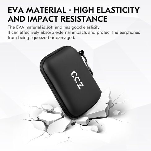 Earbud Case KBEAR leather mini headphone case, brown portable headphone storage bag, pressure-resistant protective headphone storage box, suitable for earphone in Kuwait