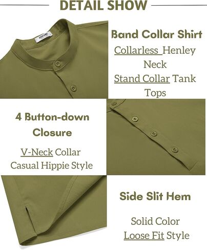 قمصان شاطئ بدون أكمام من COOFANDY للرجال قمصان صيفية بدون أكمام كاجوال Henley Tank Top in Kuwait