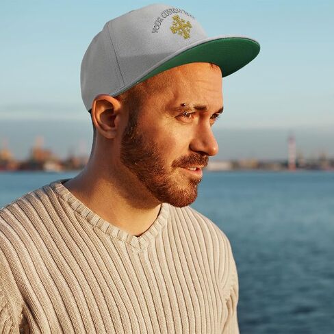 Snapback Hat for Men Flat Brim Hats Jerusalem Cross Crusader God Jesus Christ Embroidered Flat Bill Hat in Kuwait
