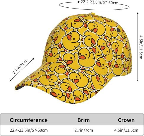 Cute Duck Baseball Cap for Women Men, Funny Cartoon Duck Hats Adjustable Trucker Hats Sun Protection Novelty Caps in Kuwait