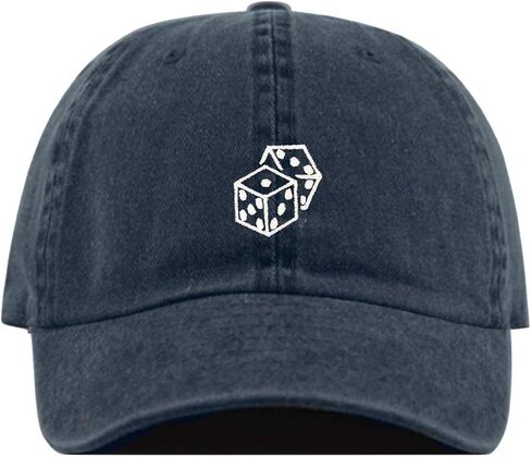 Gambling Dice Baseball Hat, Embroidered Dad Cap, Unstructured Soft Cotton, Adjustable Strap Back (Multiple Colors) in Saudi Arabia