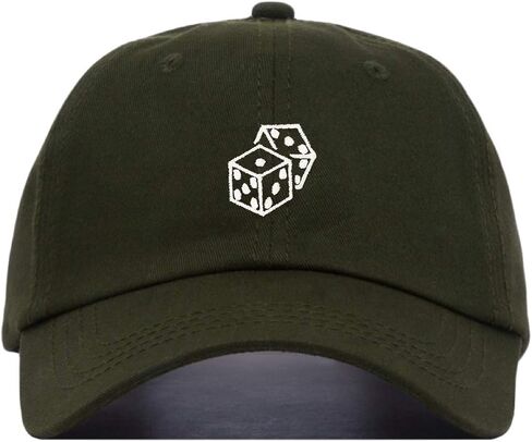 Gambling Dice Baseball Hat, Embroidered Dad Cap, Unstructured Soft Cotton, Adjustable Strap Back (Multiple Colors) in Saudi Arabia