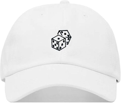 Gambling Dice Baseball Hat, Embroidered Dad Cap, Unstructured Soft Cotton, Adjustable Strap Back (Multiple Colors) in Saudi Arabia