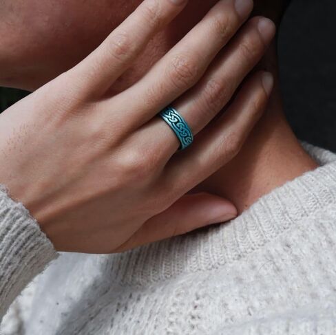 Knot Theory Celtic Butterfly Sailor Infinity Silicone Ring for Men Women - Breathable Dual Layer Comfort Fit 6mm Bandwidth in Saudi Arabia