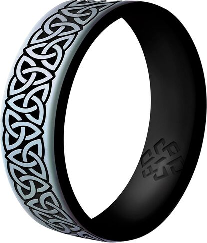 نظرية عقدة Trinity Celtic Silicone Ring للرجال والنساء - فرقة زفاف السيليكون للأنشطة الرياضية ، الراحة التنفسية تناسب عرض النطاق الترددي 6 مم in Kuwait