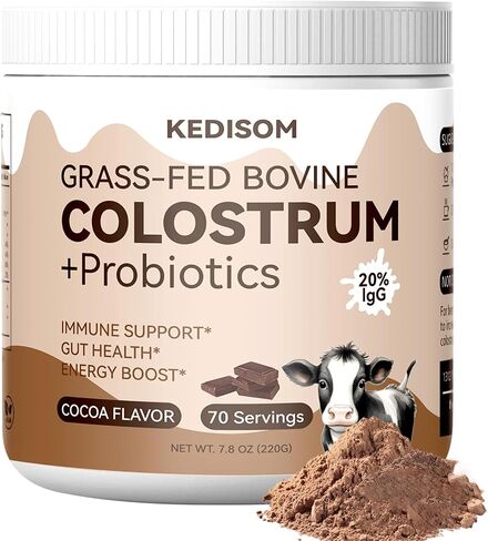 Bovine Colostrum for Humans, 60% High-IgG Colostrum Powder, 3000 mg Grass Fed Colostrum Bovine Powder for Gut Health & Immune Support - Easy to Mix Liposomal Colostrum Supplement, 50 Servings in Kuwait