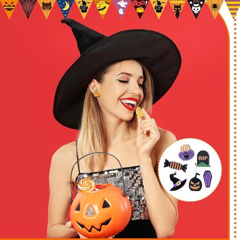 Ceenna 200 PCS Halloween Pins Bulk Halloween Pins Pins Skull Ghost Pumpkin Black Cat Fapel Pins Punk Spooky Brouches for backpacks brouches mixed brouches for bags hats jetcy gift in Kuwait