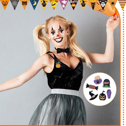 Ceenna 200 PCS Halloween Pins Bulk Halloween Pins Pins Skull Ghost Pumpkin Black Cat Fapel Pins Punk Spooky Brouches for backpacks brouches mixed brouches for bags hats jetcy gift in Kuwait