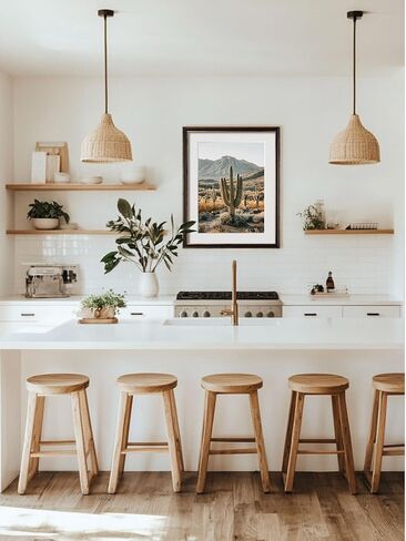 Framed Cactus Landscape Wall Art Set of 2 – Saguaro Wall Decor Prints Framed Natural Vintage Southwest Style Wall Decor for Living Room, Bedroom, or Office – 16"x20"x2 in Kuwait