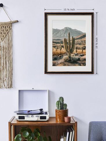Framed Cactus Landscape Wall Art Set of 2 – Saguaro Wall Decor Prints Framed Natural Vintage Southwest Style Wall Decor for Living Room, Bedroom, or Office – 16"x20"x2 in Kuwait