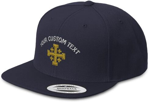 Snapback Hat for Men Flat Brim Hats Jerusalem Cross Crusader God Jesus Christ Embroidered Flat Bill Hat in Kuwait
