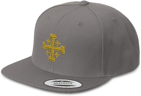 Snapback Hat for Men Flat Brim Hats Jerusalem Cross Crusader God Jesus Christ Embroidered Flat Bill Hat in Kuwait