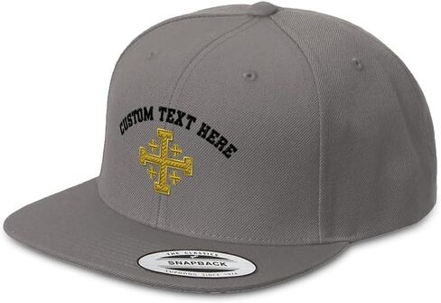 Snapback Hat for Men Flat Brim Hats Jerusalem Cross Crusader God Jesus Christ Embroidered Flat Bill Hat in Kuwait