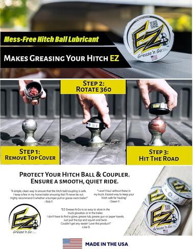 EZ Grease N' Go | Easy Red Grease Application, Mess-Free Lubrication, Hitch Ball and Coupler Maintenance (5 Pack) in Saudi Arabia