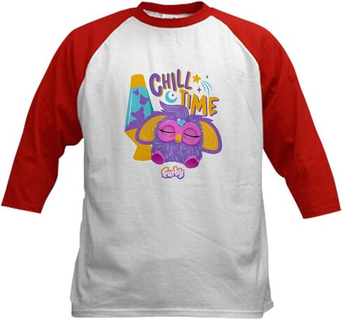 Cafepress furby وقت Chill Kids Baseball T Shirt Kids Cotton Baseball Jersey ، 3/4 Raglan Sleeve Shirt in Saudi Arabia