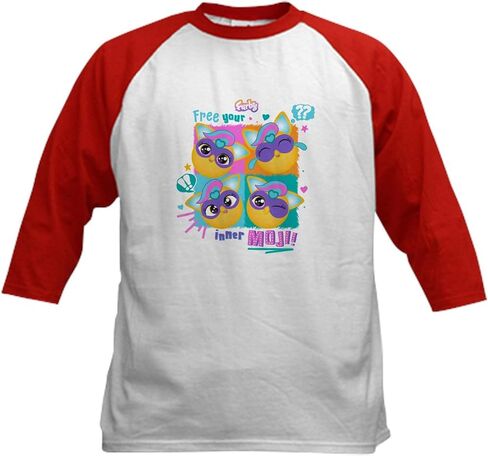 CafePress Furby Inner Moji Kids Baseball T Shirt Kids Cotton Baseball Jersey, 3/4 Raglan Sleeve Shirt in Saudi Arabia